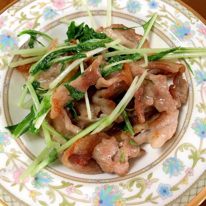 豚肉と水菜の炒め物～鶏がらスープの素